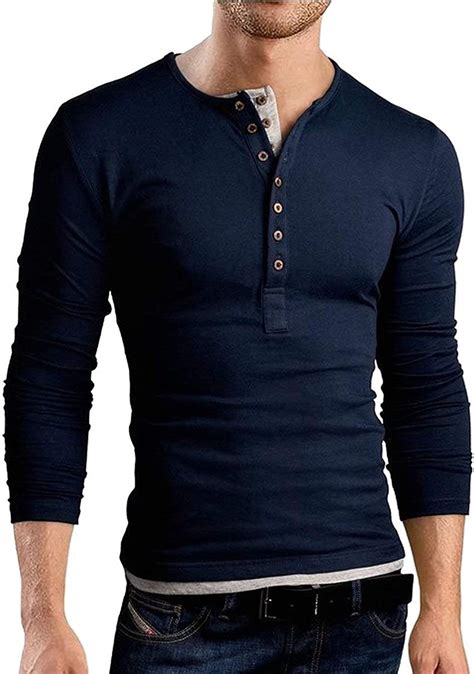 Mens Long Sleeve Pullover Longsleeve Fashion Leisure V Neck Slim Fit Clothing Solid Color