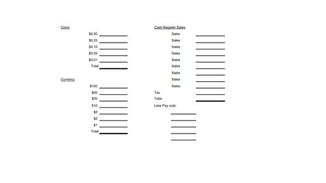 Cash Register Free Printable Cash Drawer Count Sheet FREE PRINTABLE