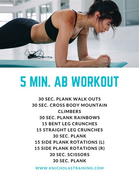 Five Minute Ab Workout Karen Nicholas Training