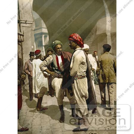 Picture Of Arabian Men Chatting In The Street In Tunis Tunisia By JVPD Royalty Free