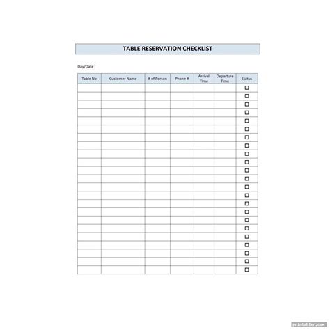 Restaurant Guest Check Template Printable