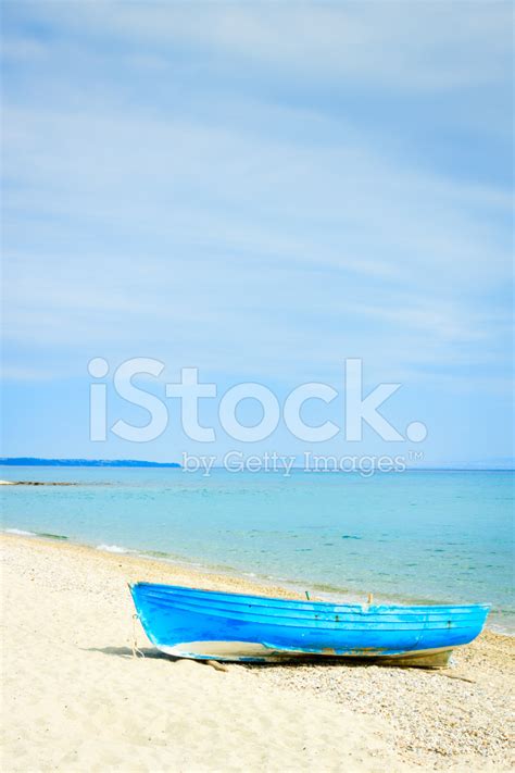 Greece Beach Boat Stock Photo Royalty Free Freeimages