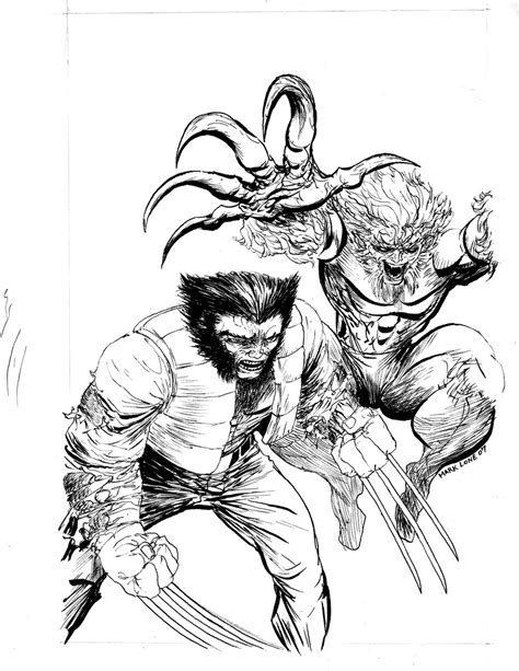 Wolverine And Sabertooth Inked Piece Markloneart