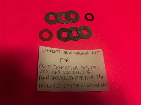 COMPLETE 8 PIECE DRAG WASHER KIT FOR PENN JIGMASTER 500 501 505 506