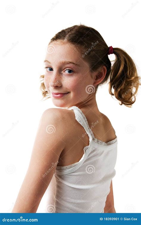 Tween Girl Looking Over Her Shoulder Stock Image Image Of Tween Cute 18393901