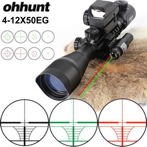 Ohhunt Hunting Airsofts Riflescope 4 12x50eg Tactical Air Gun Red Green
