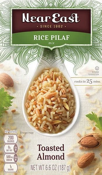 Rice pilaf, wheat, prepared as directed near east 1 cup 200 calories 40 grams carbs 4.5 grams fat 7 grams protein. Whjeat Pilaf Near East - Near East Rice Pilaf Mix Spanish ...