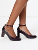 Marks & Spencer Leather Ankle Strap Court Shoes Burgundy - Lyst