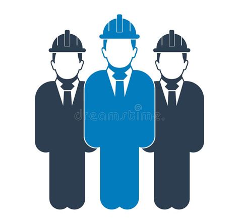 Standing Engineer Team Icon Stock Vector Illustration Of Business
