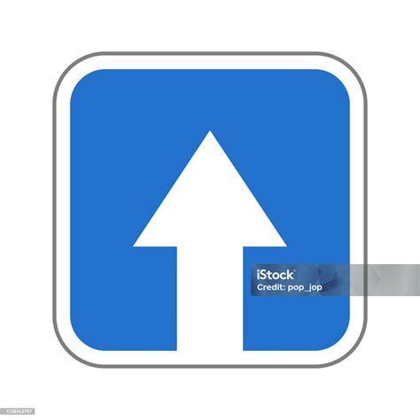 One Way Road Traffic Road Sign Isolated On White Vector Illustration