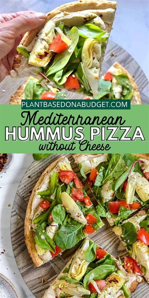 Mediterranean Hummus Pizza Without Cheese Multiple Topping Options