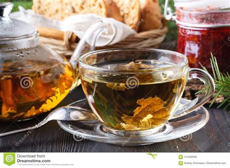 Colorful Fresh Herbal Brewed Teas In Glass Teapots Stock Image Image