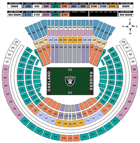 Oakland Raiders Seating Chart Awesome Home