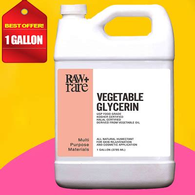 The manufacturing process of glycerol is according to islamic law, and is free from pork products, alcohol and certain other ingredients. 1 Gallon Pure Kosher Halal Vegetable Glycerin Glycerine ...