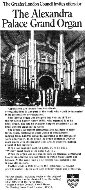 Alexandra Palace Organ Appeal
