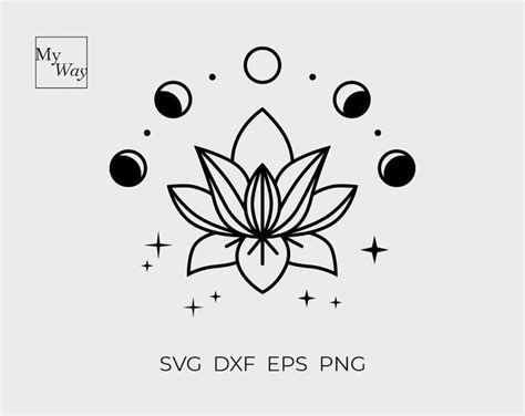 Moon Phases Svg Celestial Svg Moon Svg Lotus Svg Etsy Moon Phases