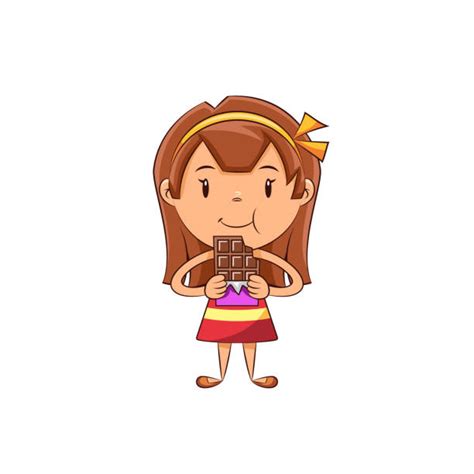 Girl Eating Chocolate Illustrations Royalty Free Vector Graphics And Clip Art Istock