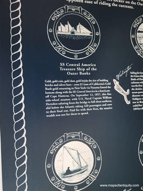 Shipwrecks Of The Outer Banks North Carolina Modern Print Maps Of