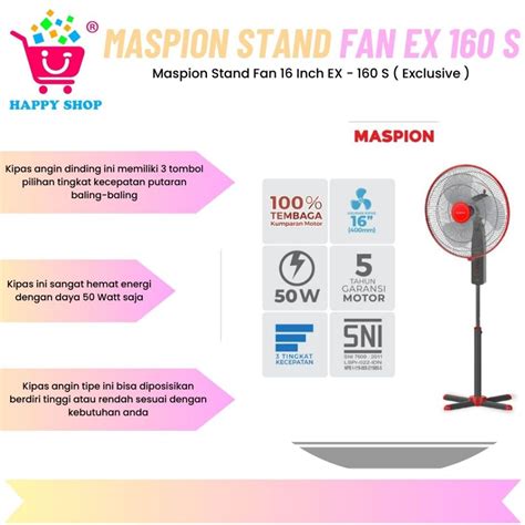 Jual Maspion Stand Fan Inch Ex S Exclusive Shopee Indonesia