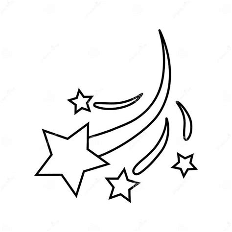 Shooting Stars Icon Vector Comet Tail Or Star Trail Illustration Sign