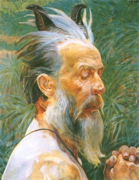 Head Of An Old Faun Painting Jacek Malczewski Oil Paintings