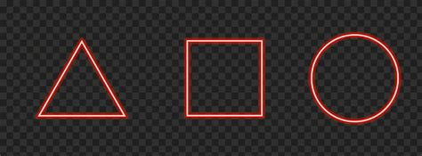 Hd Square Triangle Circle Red Glowing Neon Png Citypng