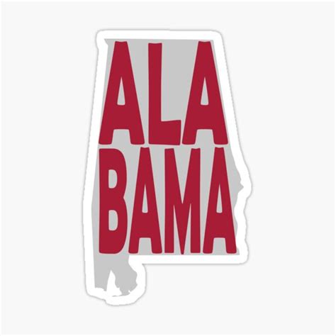 Alabama State Sticker For Sale By Stickerfy1 Redbubble