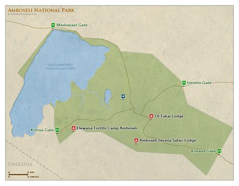 Detailed Map Amboseli National Park
