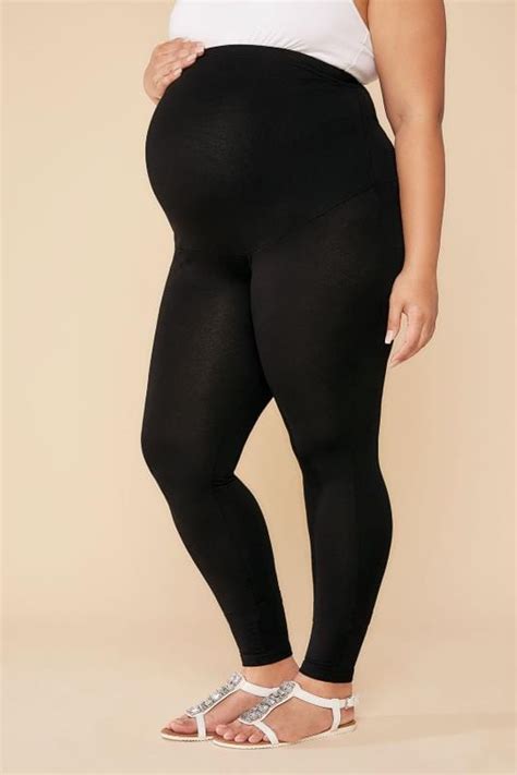 Bump It Up Maternity Black Leggings With Tummy Control Panel