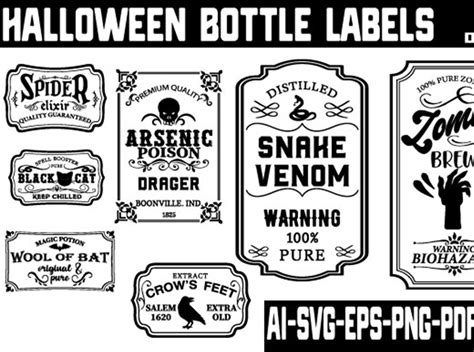 Halloween Bottle Labels By Creative Design On Dribbble