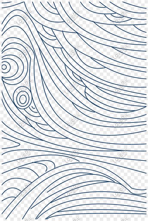 Hand Drawn Cartoon Wave Pattern Illustration Hand Painted Wave Pattern