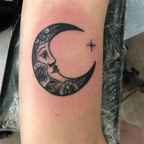 Crescent Moon Tattoo Finger