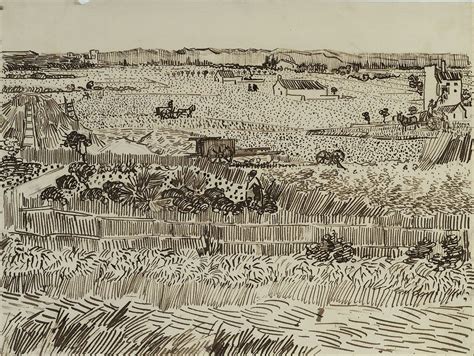 Vincent Van Gogh Harvest In Provence 1888 Van Gogh Drawings Van