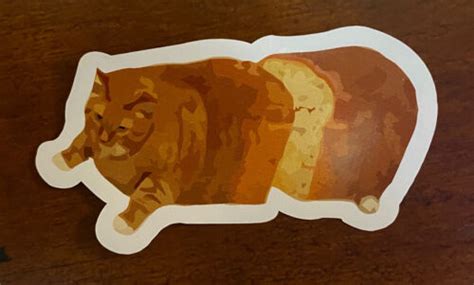 Cat Bread Sticker Loaf Orange Waterproof Buy Any 4 For 175 Each