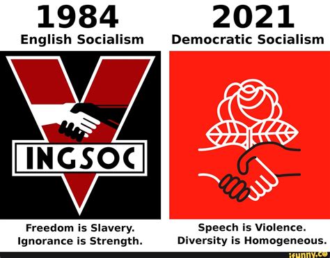 1984 2021 English Socialism Democratic Socialism Freedom Is Slavery