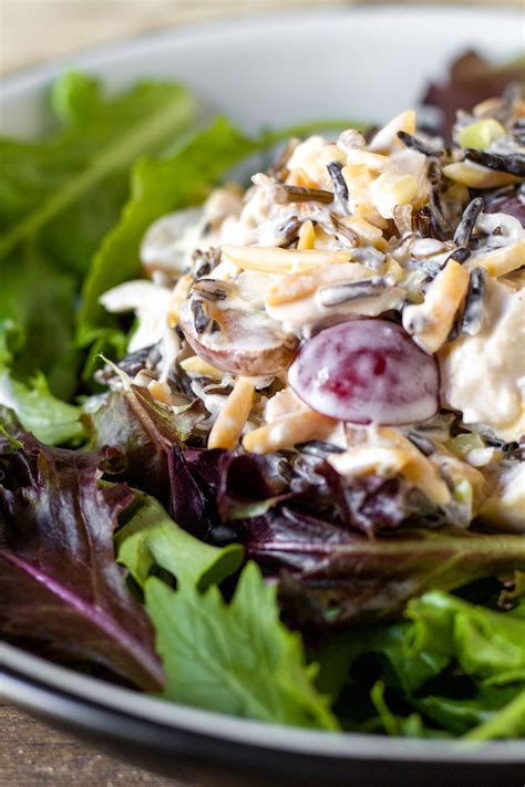 Wild Rice And Chicken Salad With Crunchy Almonds Water Chestnuts And