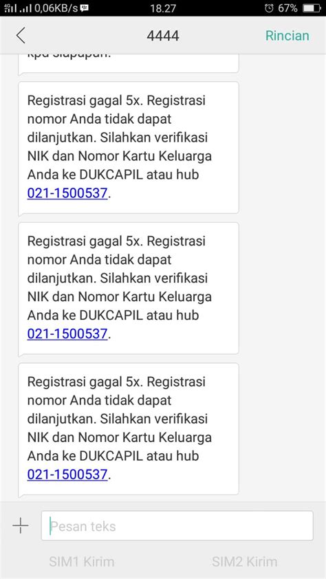 Ketik daftar#nik#no.kk, pastikan nomor nik dan nomor kk sesuai klik tombol lanjut. Cara Registrasi Kartu Indosat yang Gagal 5x - Kode Paket ...