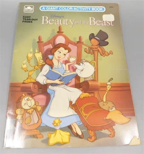 Vintage Golden Books Giant Coloring Book Beauty And The Beast Walt