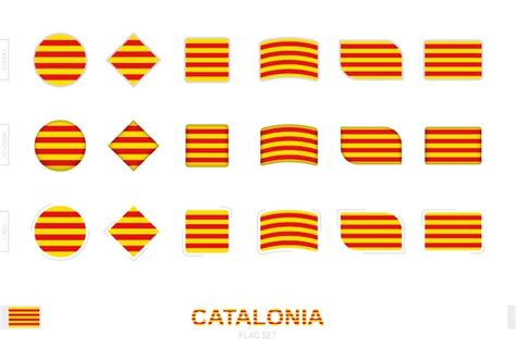 Premium Vector Catalonia Flag Set Simple Flags Of Catalonia With