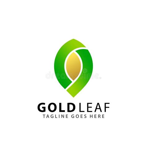 Abstract Green Gold Leaf Logos Design Vector Illustration Template