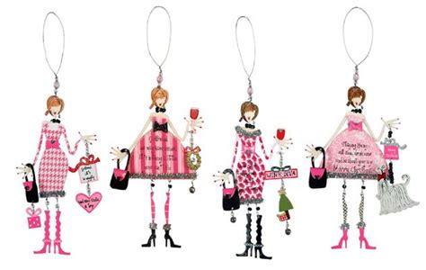 These Pink Diva Girlfriend Ornaments Are Dressed Up For A Night On The