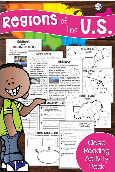 5 Regions Of The United States Maps And Worksheets Social Studies