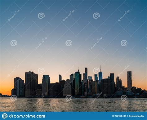 New York City And Hudson River In The Evening Stock Photo Image Of