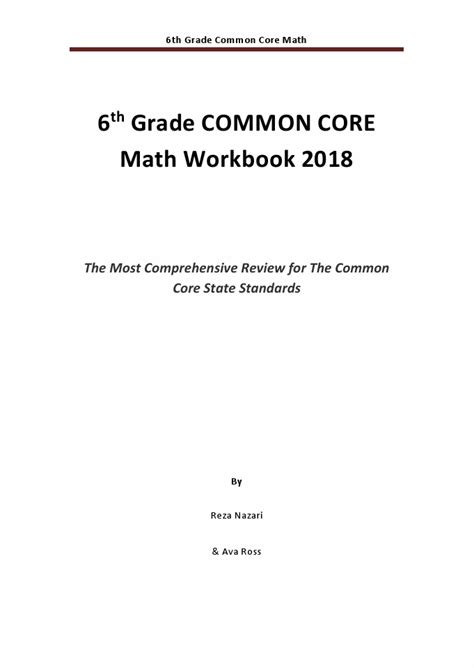 6th Grade Common Core Math Workbook The Most Comprehensive Review For