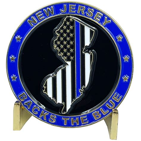 New Jersey Nj Backs The Blue Thin Blue Line Police Challenge Etsy