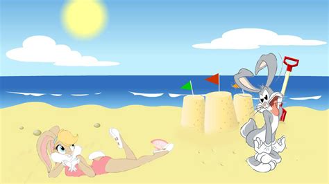 Free Download Bugs Bunny And Lola Bunny At The Beach By 11819514113124