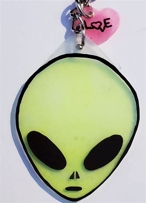 Glowing Alien Keychain Stocking Stuffers Halloween Ts Etsy