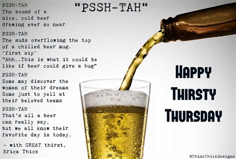 Thirsty Thursday Poem Pssh Tah Beer Drawing Chilled Beer Thirsty