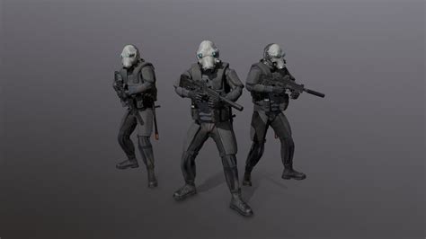 3d Model Special Forces Skifi Soldier Vr Ar Low Poly Rigged