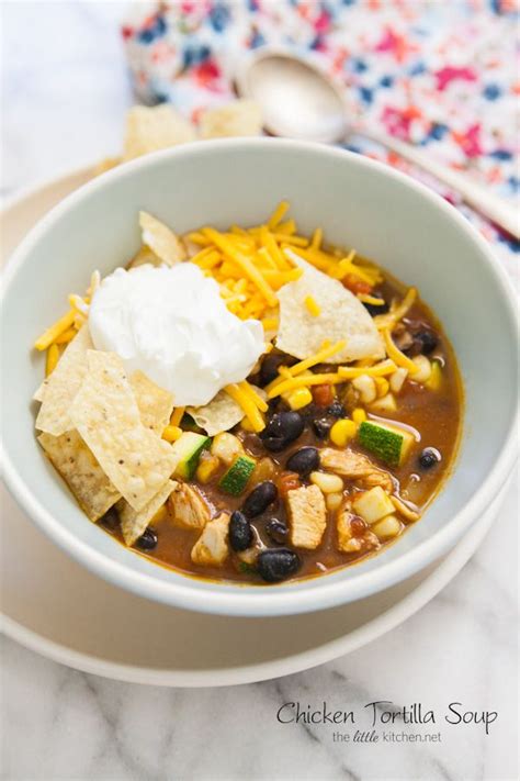 Chicken tortilla soup on the stove top in just 30 minutes! Chicken Tortilla Soup from thelittlekitchen.net ...